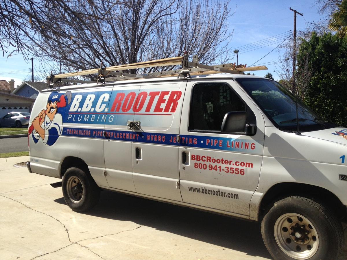 BBC Rooter and Plumbing service van
